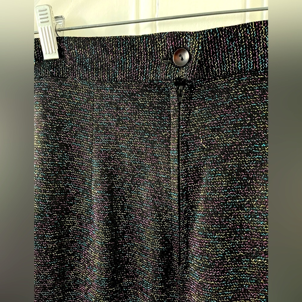Long vintage maxi skirt 1970s metallic purple green and blue Cher Mardi Gras